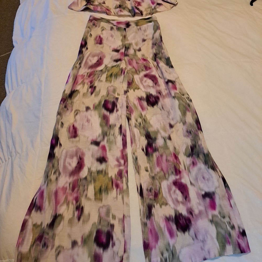 NWT Muse By Marchesa Top And Pant Set Floral Symphony Sz 0